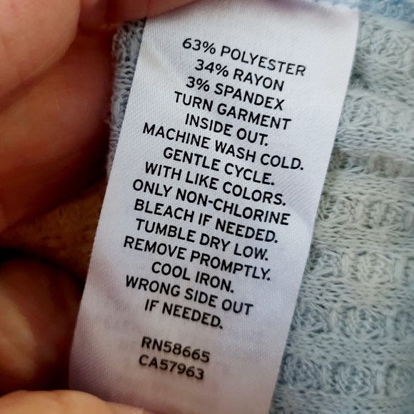 BP. Tie Dye Thermal Long Sleeve Waffle Knit Top Women's Large L Blue Orange EUC - Picture 9 of 9